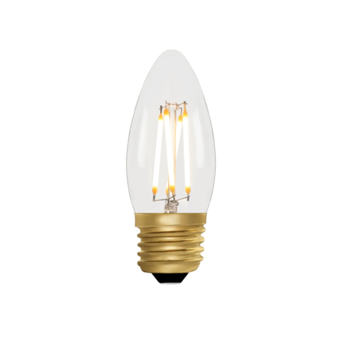 Zico C35 LED Filament Candle Bulb E27 4W 2200K Extra Warm White 320lm Dimmable Clear | 30W Equivalent | CRI 95